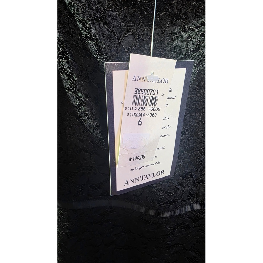 Ann Taylor Black Lace sweetheart Neck Midi Dress NWT Size 6 - Picture 9 of 10